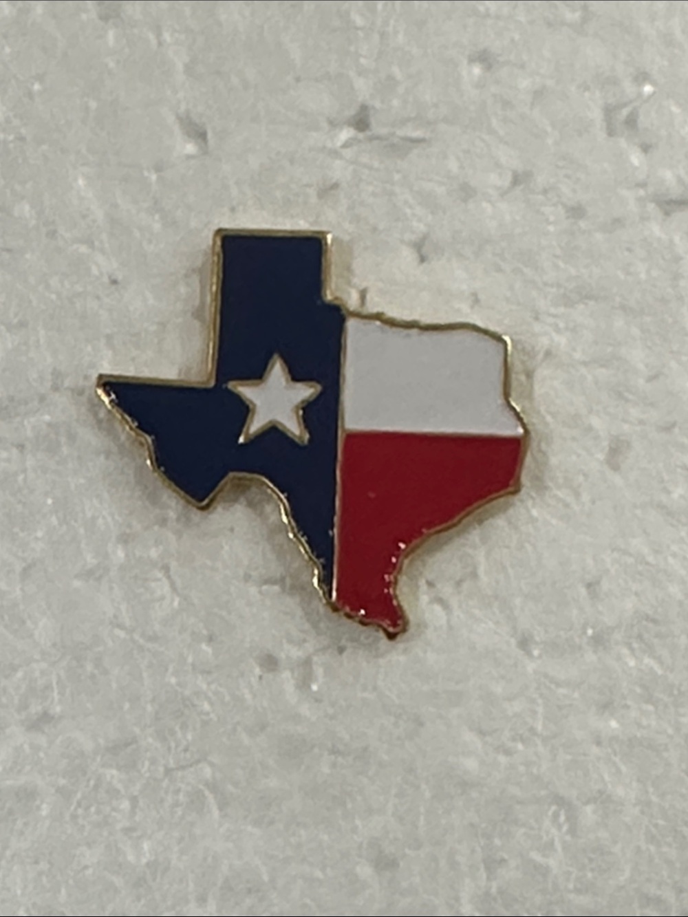 State of Texas Shape Flag Enamel Pin - Blue, White, Red